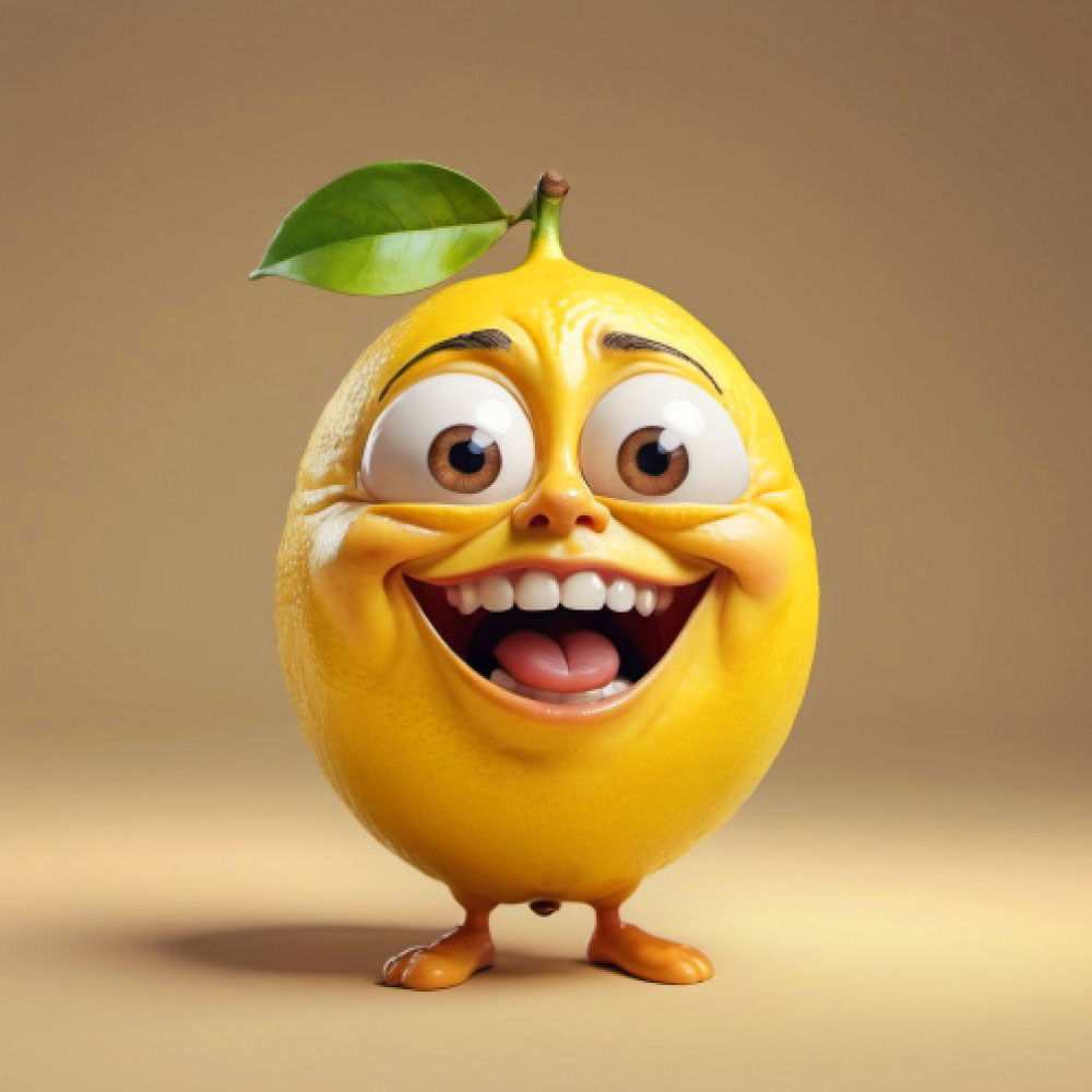 KI-Character-Zitrone